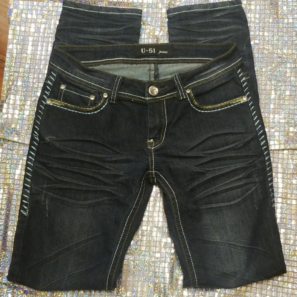 Rhinestone Blue Jeans - Picture 8 of 8